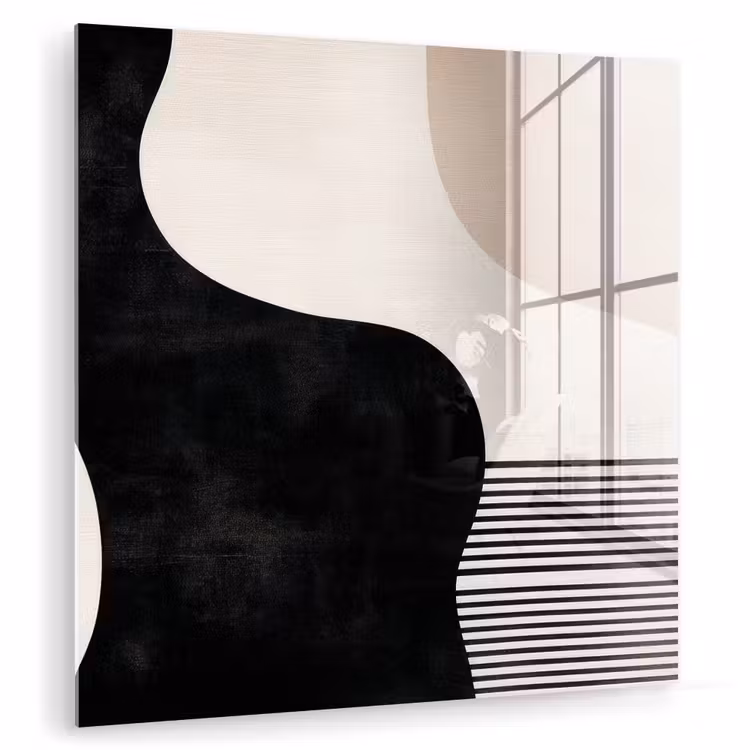 Abstract - Japandi - Beige - Modern plexiglas 5mm klein -zzzproduct_nieuw