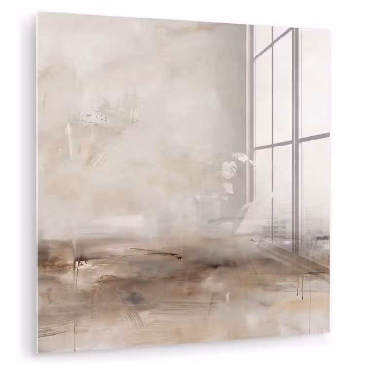 Glasbild - Abstrakt – Landschaft – Modern – Beige – Kunst - Abstrakt - Landschap - Modern - Beige - Kunst plexiglas 5mm klein