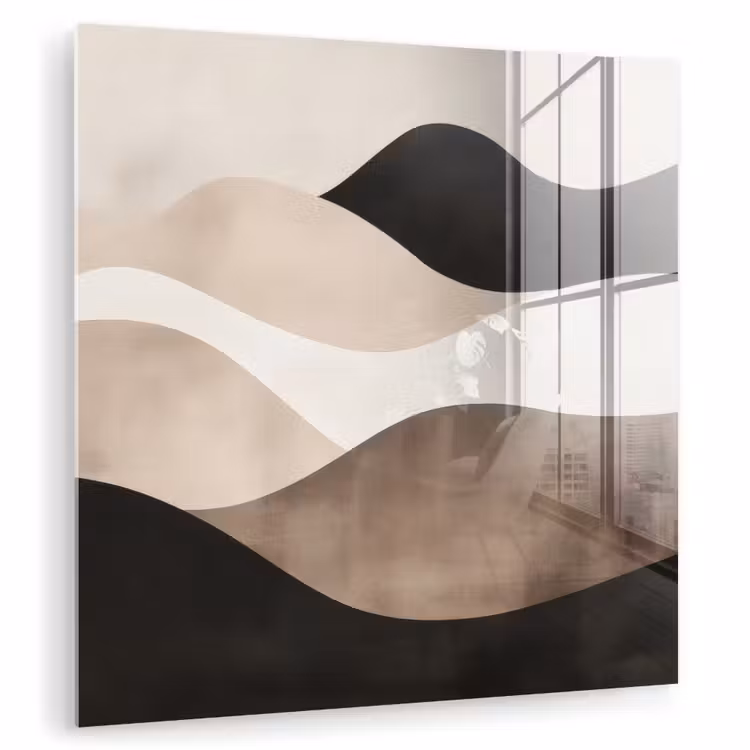 Abstract - Landschap - Golven - Crèmekleur plexiglas 5mm klein -zzzproduct_nieuw