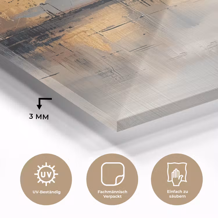 Abstract - Modern - Beige - Aesthetic - Goud plexiglas 5mm klein -wsfeer2_DE