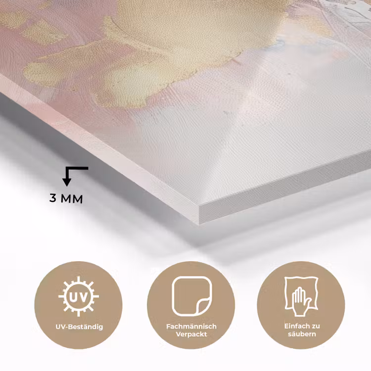 Abstract - Pastel kleuren - Goud - Modern - Aesthetic plexiglas 5mm klein -wsfeer2_DE