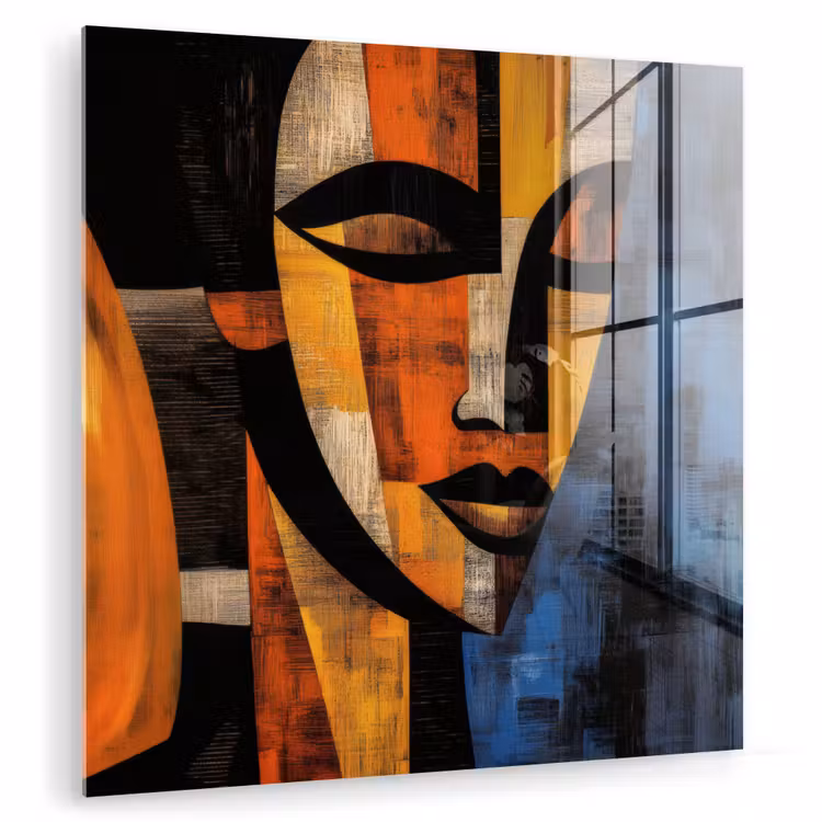 Abstract - Portret - Kleurvakken plexiglas 5mm klein -zzzproduct_nieuw