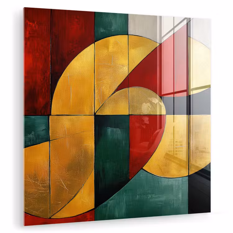 Abstract - Kerst - Goud - Rood - Groen plexiglas 5mm klein -zzzproduct_nieuw