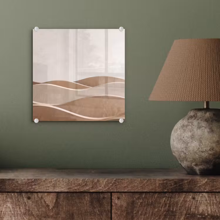 Abstract - Golven - Modern - Beige plexiglas 5mm klein -sfeer3