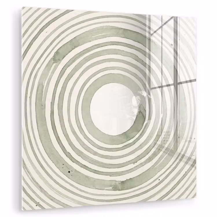 Abstractie - Cirkels - Waterverf - Groen - Modern plexiglas 5mm klein -zzzproduct_nieuw