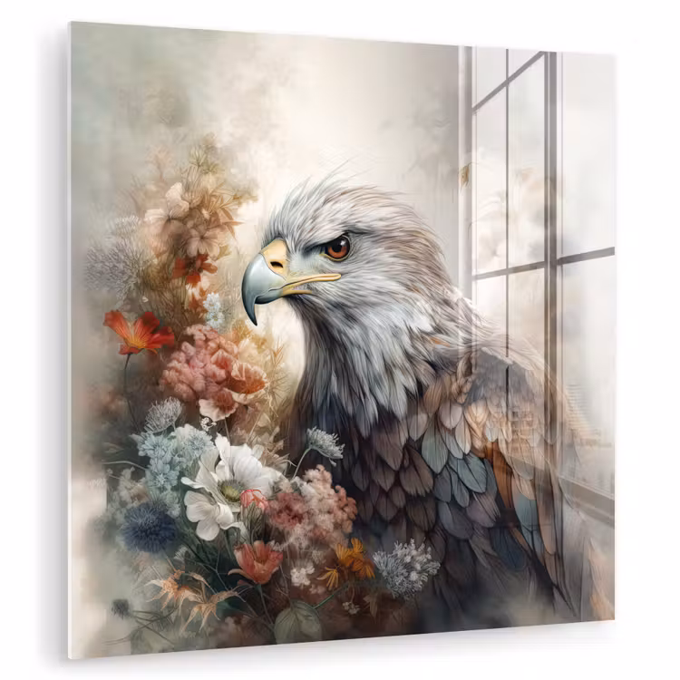Arend - Adelaar - Vogel - Bloemen - Natuur plexiglas 5mm klein -zzzproduct_nieuw