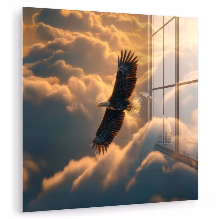 Adelaar - Wolken - Zon plexiglas 5mm klein -zzzproduct_nieuw