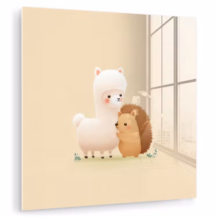 Alpaca - Egel - Bruin - Knuffelen plexiglas 5mm klein -zzzproduct_nieuw