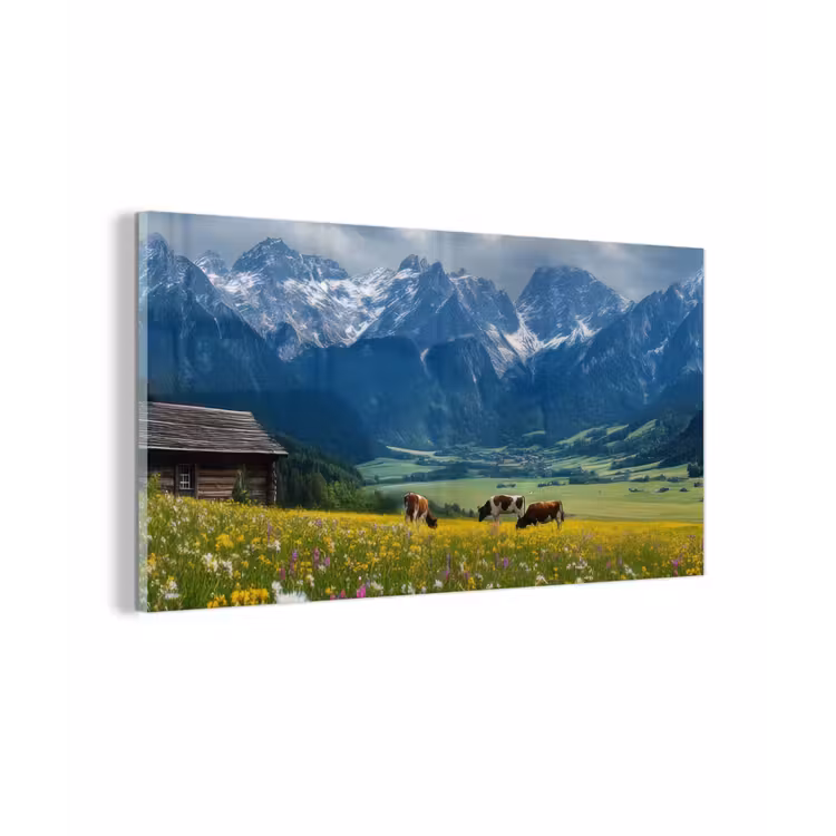 Alpen - Weide - Bergen - Koeien plexiglas 5mm klein -z3d