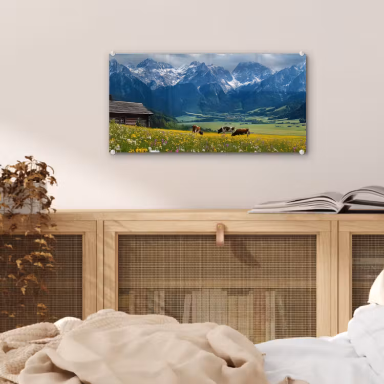 Alpen - Weide - Bergen - Koeien plexiglas 5mm klein -sfeer4
