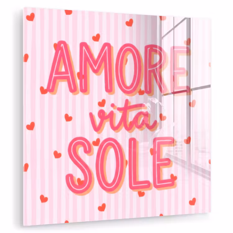 Amore vita sole - Roze - Hartjes plexiglas 5mm klein -zzzproduct_nieuw