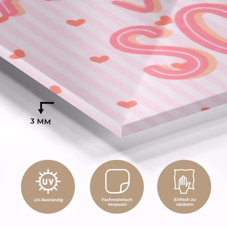 Amore vita sole - Roze - Hartjes plexiglas 5mm klein -wsfeer2_DE