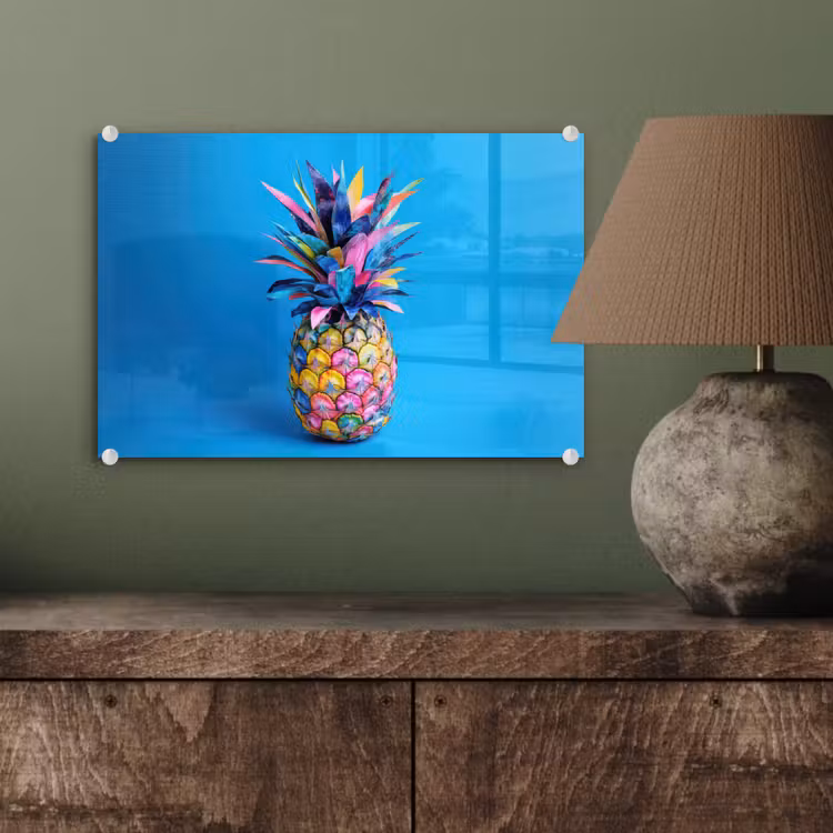 Ananas - Blauw - Tropisch - Vrolijk plexiglas 5mm klein -wsfeer2_DE
