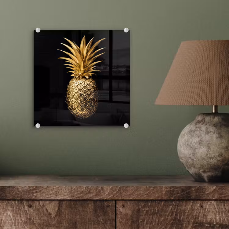Ananas - Zwart - Goud - Luxe plexiglas 5mm klein -sfeer3