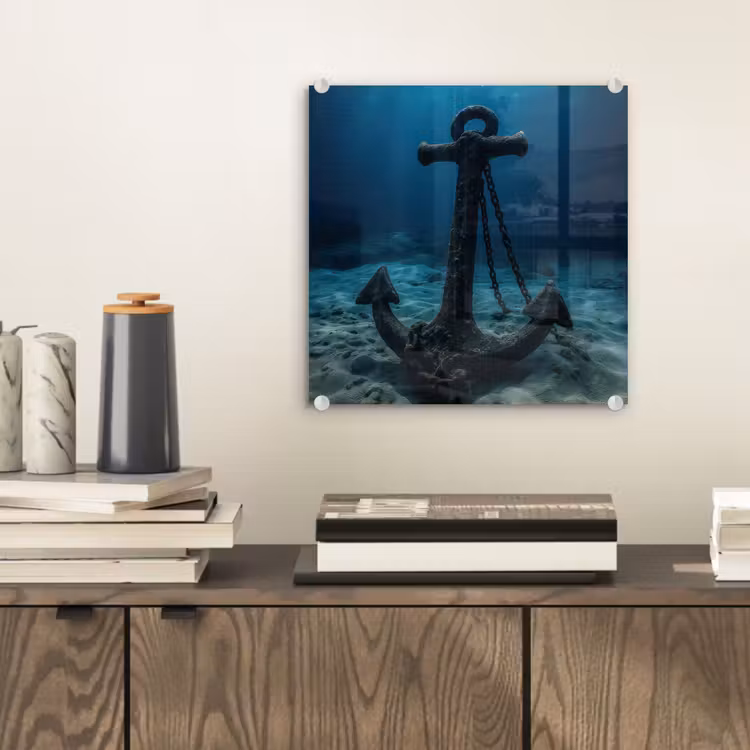 Anker - Ijzer - Zeebodem - Zand plexiglas 5mm klein -sfeer1
