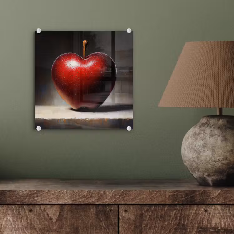 Apple - Hart - Rood plexiglas 5mm klein -sfeer3