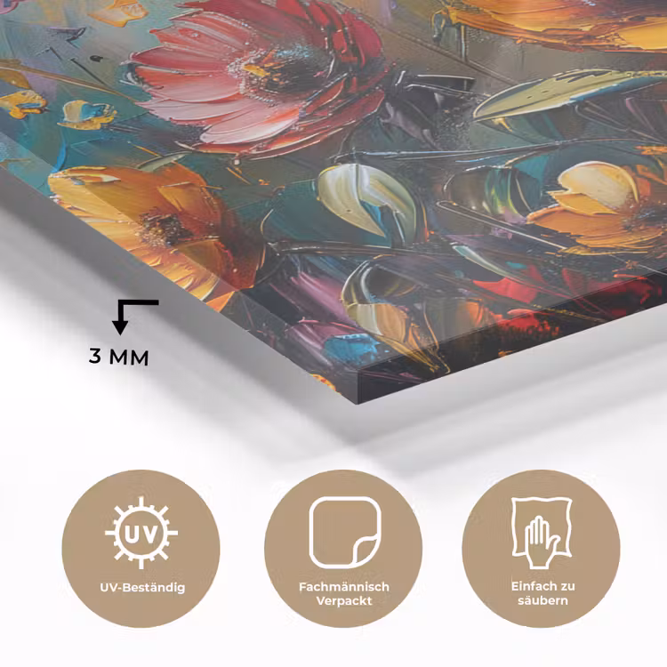 Watercolor - Bloemen - Kunst - Modern plexiglas 5mm klein -wsfeer2_DE