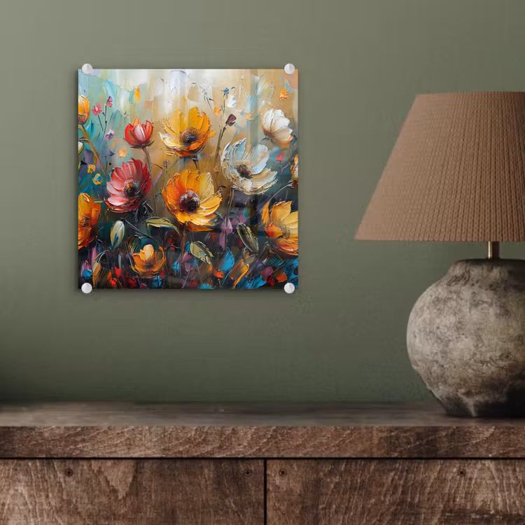 Watercolor - Bloemen - Kunst - Modern plexiglas 5mm klein -sfeer3