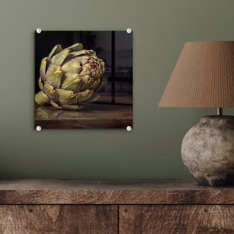 Glasbild - Artischocke – Essen – Klassisch - Artichok - Eten - Klassiek plexiglas 5mm klein