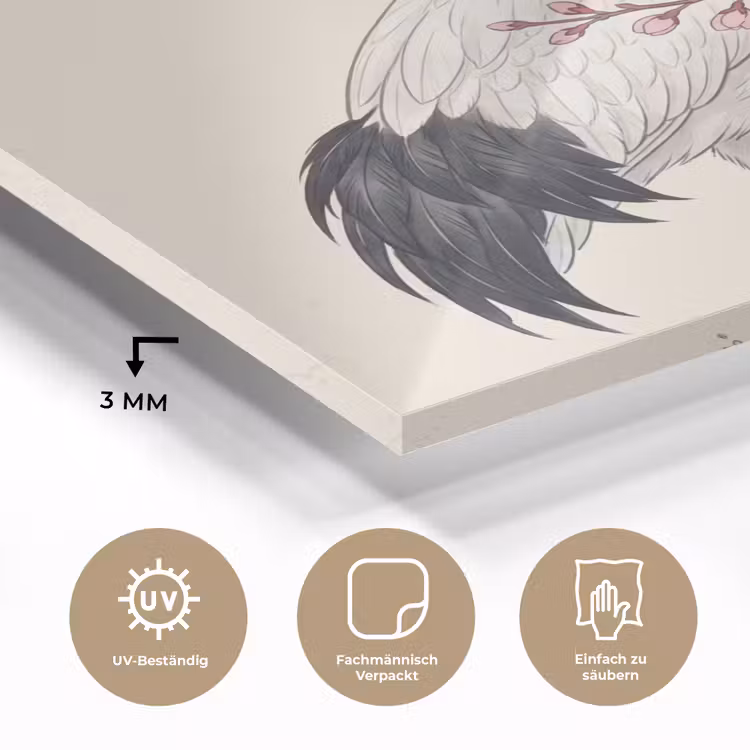 Aziatisch - Kraanvogel - Beige plexiglas 5mm klein -wsfeer2_DE