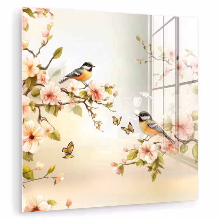 Takken - Bloemen - Vogeltjes - Roze plexiglas 5mm klein -zzzproduct_nieuw