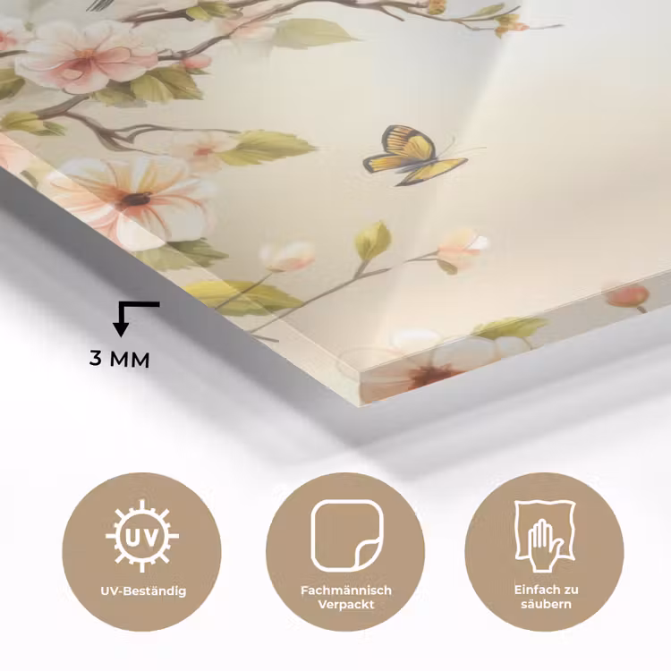 Takken - Bloemen - Vogeltjes - Roze plexiglas 5mm klein -wsfeer2_DE
