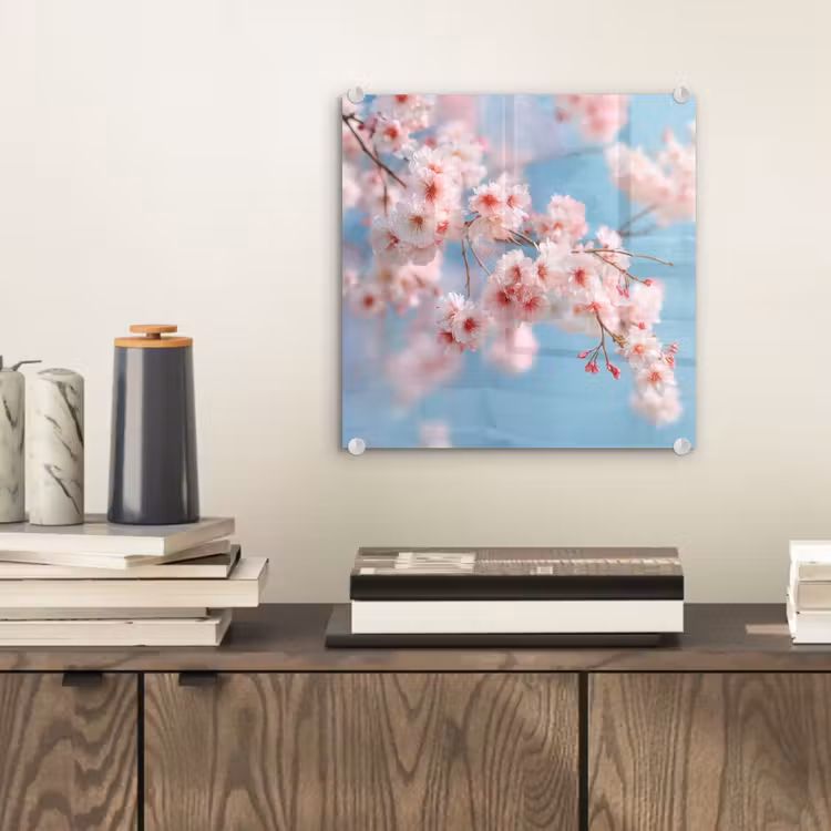 Takken - Bloesems - Roze plexiglas 5mm klein -sfeer1