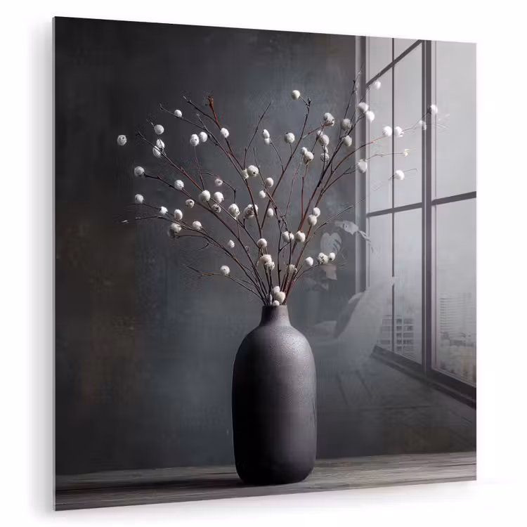 Takken - Vaas - Bolletjes - Wit plexiglas 5mm klein -zzzproduct_nieuw