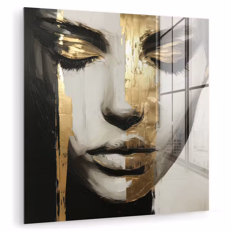 Ogen - Gezicht - Goud - Strepen plexiglas 5mm klein -zzzproduct_nieuw