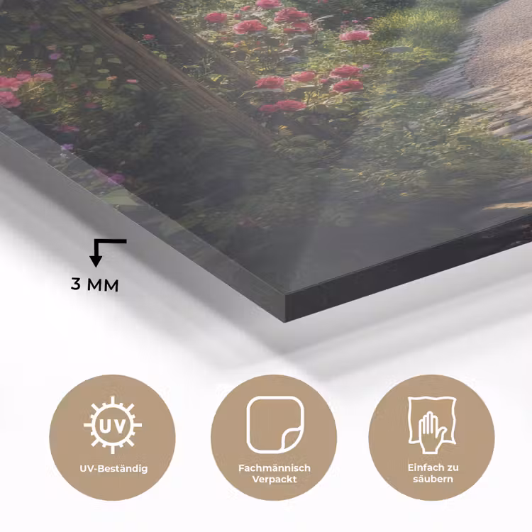 Doorkijk - Landschap - Bloemen - Tuinboog - Natuur plexiglas 5mm klein -wsfeer2_DE