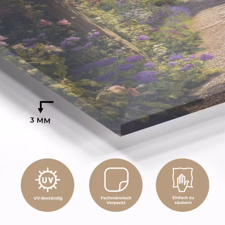 Doorkijk - Landschap - Bloemen - Rozenboog - Natuur plexiglas 5mm klein -wsfeer2_DE