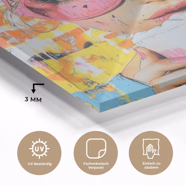 Expressief - Milkshake - Vrouw - Felle kleuren plexiglas 5mm klein -wsfeer2_DE