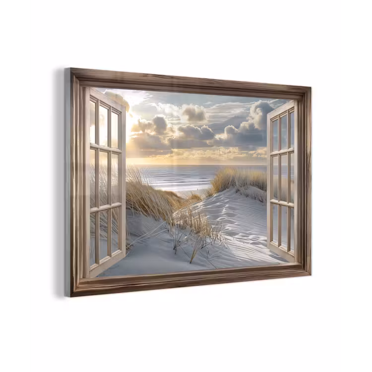 Doorkijk - Strand - Duinen - Zee - Natuur plexiglas 5mm klein -zzzproduct_nieuw