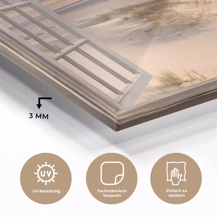 Doorkijk - Strand - Duinen - Natuur - Landschap plexiglas 5mm klein -wsfeer2_DE