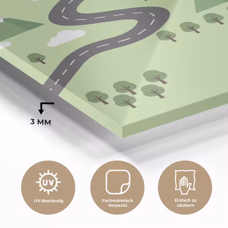 Auto - Bergweg - Natuur - Illustratie plexiglas 5mm klein -wsfeer2_DE