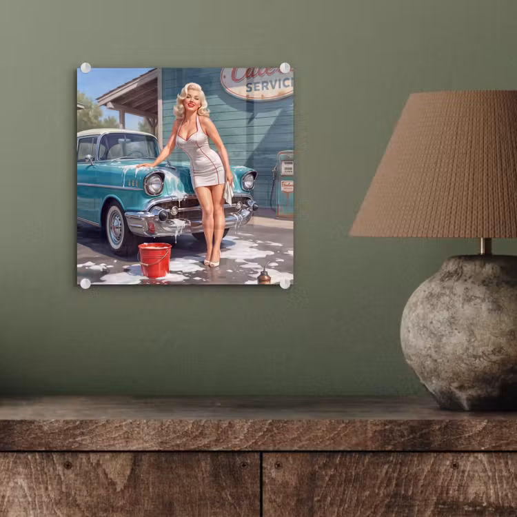 Auto - Vrouw - Groen plexiglas 5mm klein -sfeer3