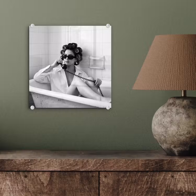 Bad - Vrouw - Zwart - Wit plexiglas 5mm klein -sfeer3