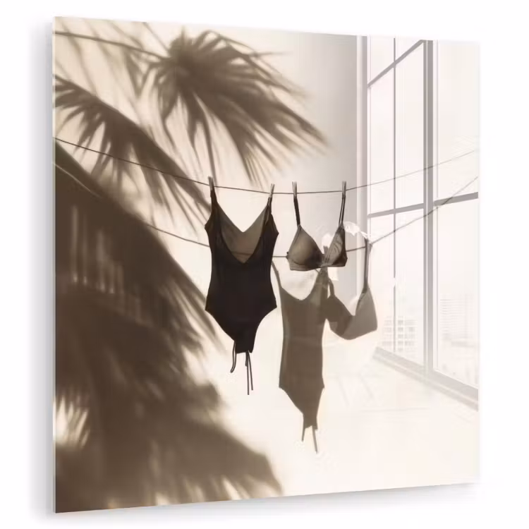 Badkleding - Palmbomen - Schaduw - Tropisch plexiglas 5mm klein -zzzproduct_nieuw