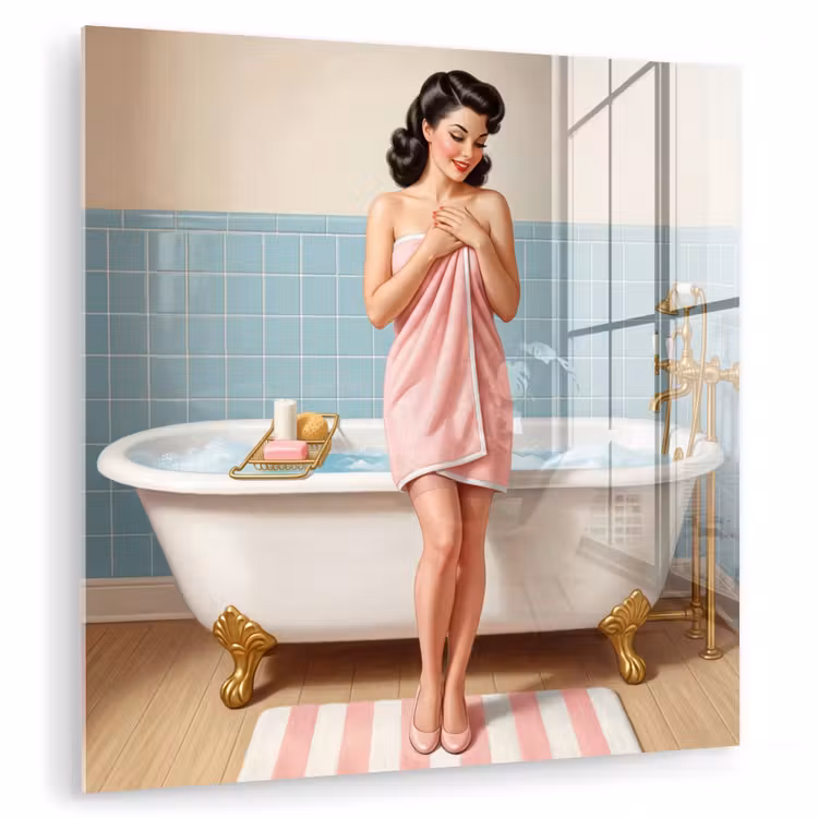Badkamer - Vrouw - Roze plexiglas 5mm klein -zzzproduct_nieuw