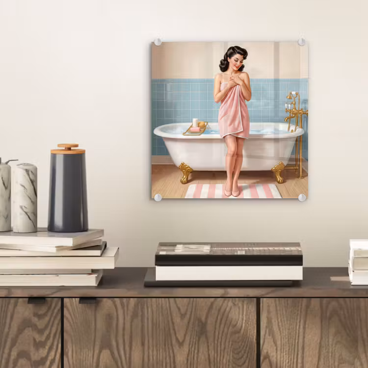 Badkamer - Vrouw - Roze plexiglas 5mm klein -sfeer1