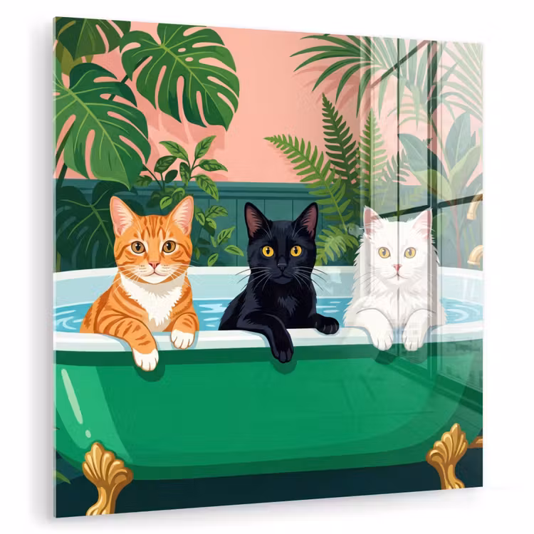 Badkamer - Kattenparade - Kleurrijk plexiglas 5mm klein -zzzproduct_nieuw