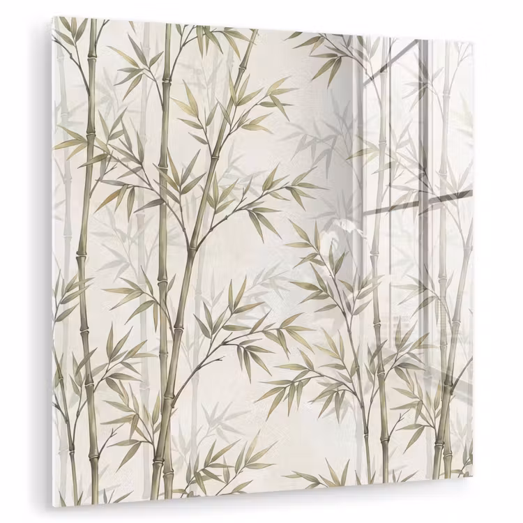 Bamboe - Bladeren - Natuur - Aquarel - Groen plexiglas 5mm klein -zzzproduct_nieuw
