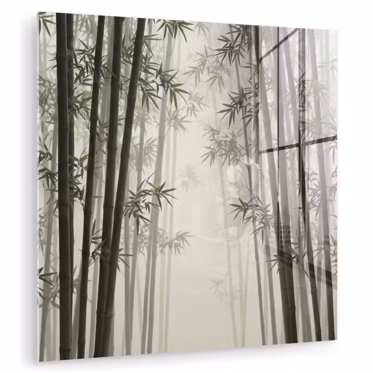 Bamboe - Bos - Mist - Natuur plexiglas 5mm klein -zzzproduct_nieuw