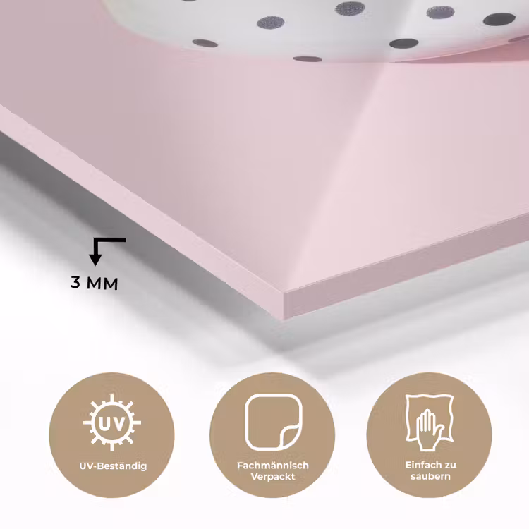 Banaan - Stippen - roze plexiglas 5mm klein -wsfeer2_DE