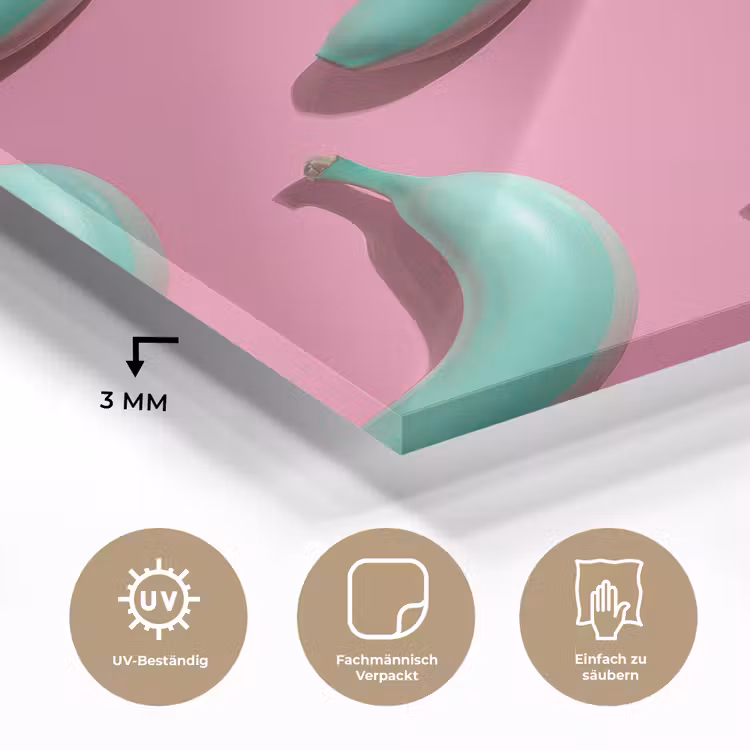 Bananen - Patroon - Blauw - Roze plexiglas 5mm klein -wsfeer2_DE