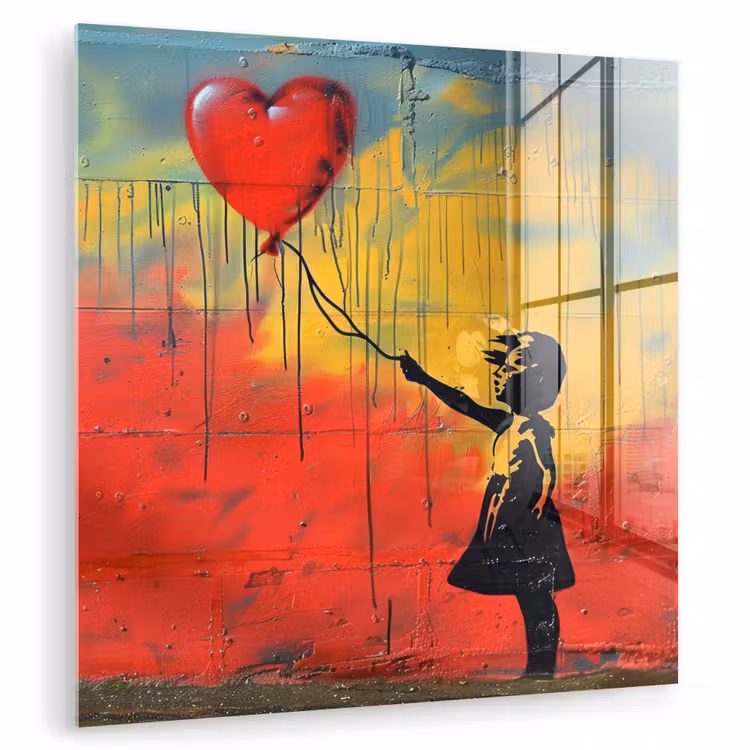 Banksy - Kunst - Graffiti - Meisje - Street art plexiglas 5mm klein -zzzproduct_nieuw