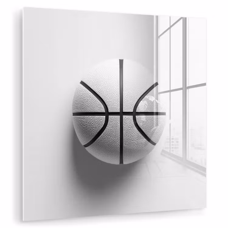 Basketbal - Wit - Schaduw - Lijnen plexiglas 5mm klein -zzzproduct_nieuw