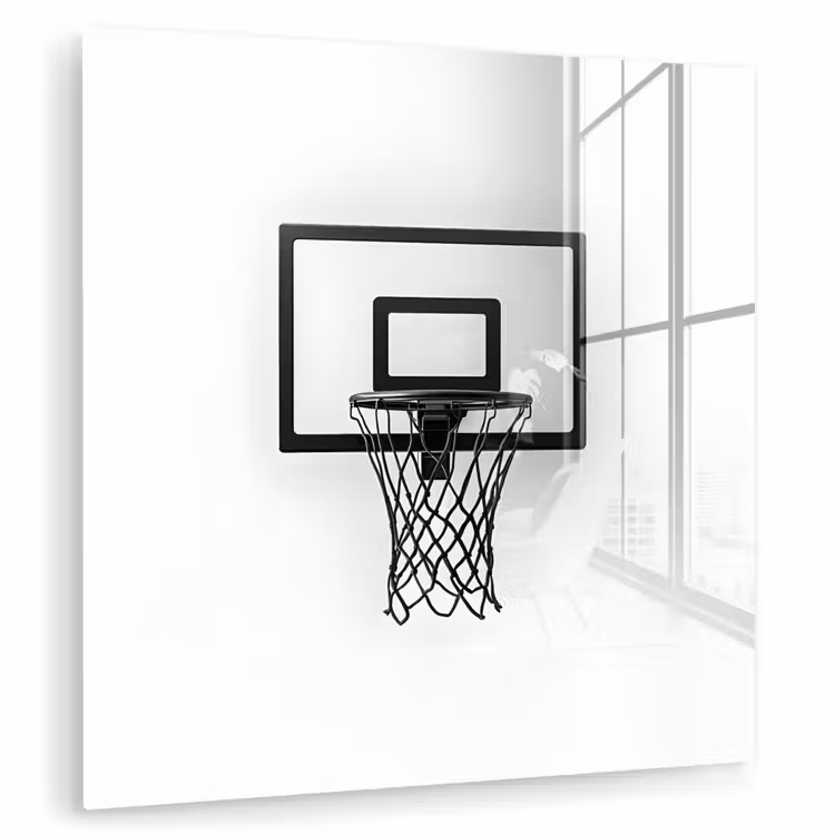 Basketbalbord - Minimalistisch - Zwart plexiglas 5mm klein -zzzproduct_nieuw