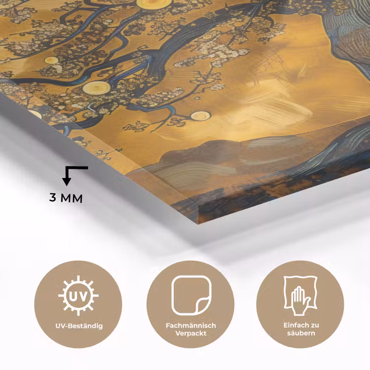 Boom - Levensboom - Abstract - Goud plexiglas 5mm klein -wsfeer2_DE