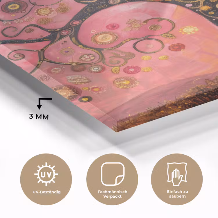 Boom - Levensboom - Roze - Goud plexiglas 5mm klein -wsfeer2_DE